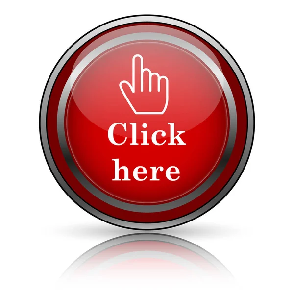 Red Shiny Icon White Background Internet Button — Stock Photo, Image