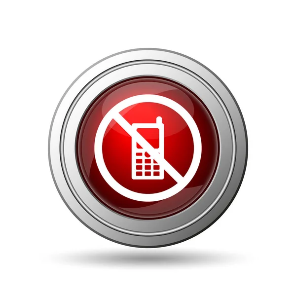Mobile Phone Restricted Icon Internet Button White Background — Stock Photo, Image