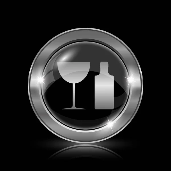 Icono de botella y vidrio —  Fotos de Stock