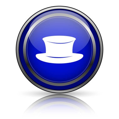 Beyaz zemin üzerine mavi parlak simge. Internet düğmesi.