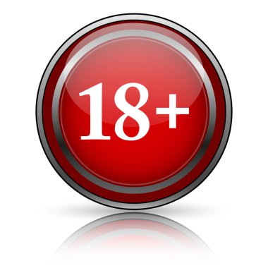 Beyaz zemin üzerine kırmızı parlak simge. Internet düğmesi.