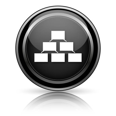 Beyaz arka planda siyah parlak simgesi