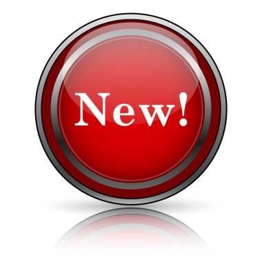 Beyaz zemin üzerine kırmızı parlak simge. Internet düğmesi.