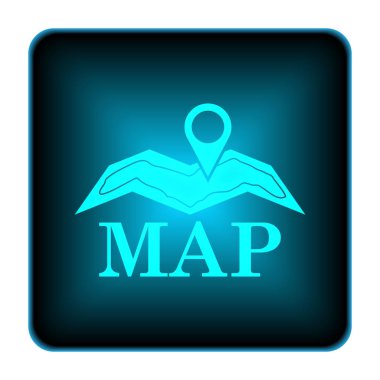 Harita simgesi. Beyaz arka plan üzerinde Internet düğmesi