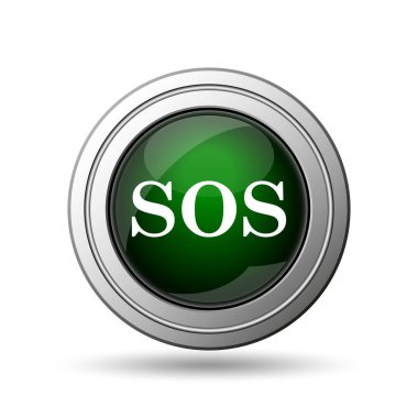 Sos simgesi. Beyaz arka plan üzerinde Internet düğmesi