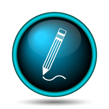 Kalem simgesi. Beyaz arka plan üzerinde Internet düğmesi