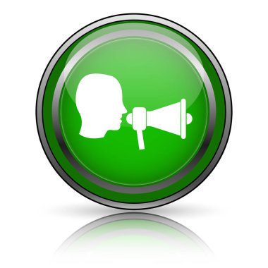 Beyaz arkaplanda parlak simge