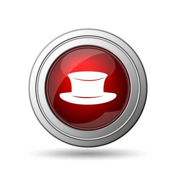 帽子图标 白色背景上的互联网按钮 — 图库照片