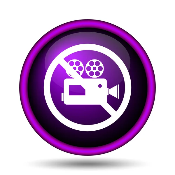 Forbudt Videokamera Ikon Internett Knapp Hvit Bakgrunn – stockfoto
