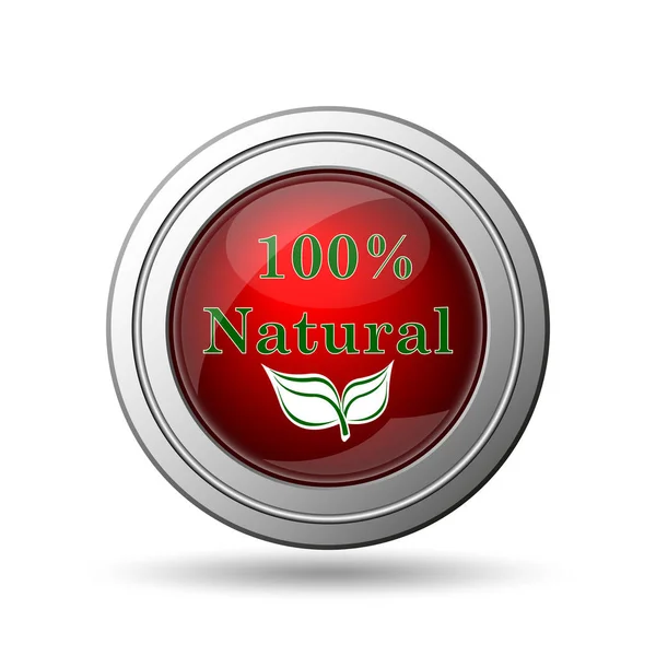 100 Percent Natural Icon Internet Button White Background — Stock Photo, Image