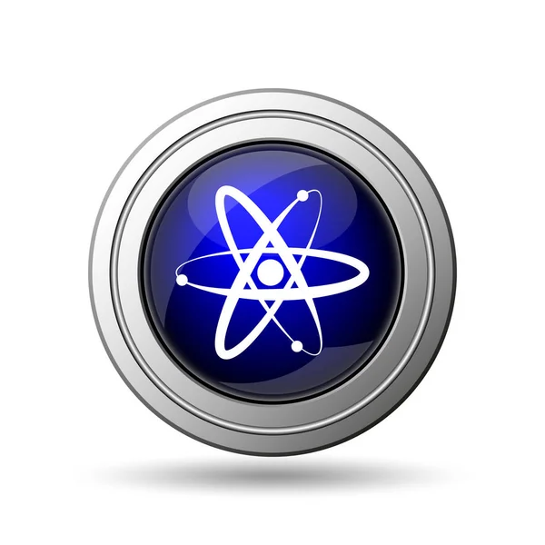 Het Pictogram Van Atomen Internet Knop Witte Achtergrond — Stockfoto