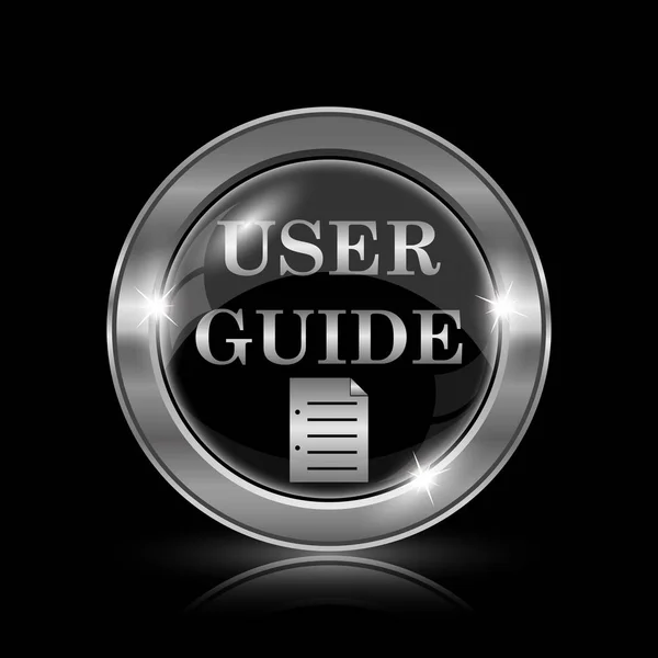 User guide icon. Internet button on black background