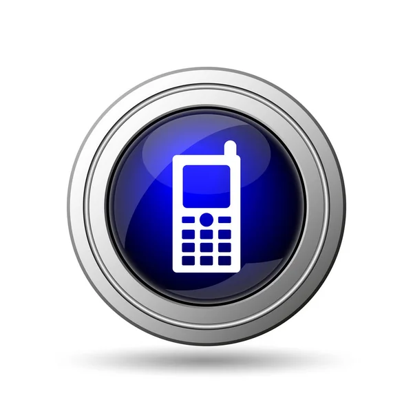 Mobile Phone Icon Internet Button White Background — Stock Photo, Image