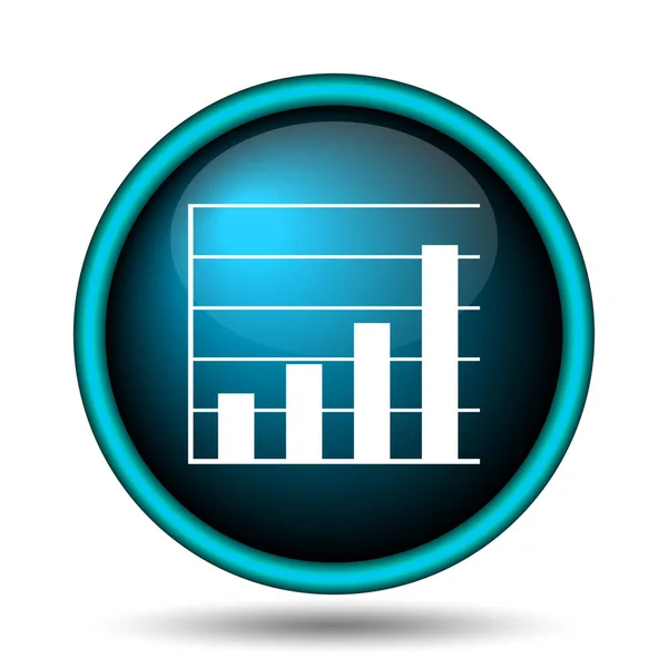 Icona Delle Barre Del Grafico Pulsante Internet Sfondo Bianco — Foto Stock