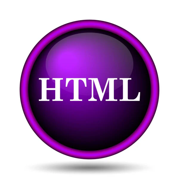 Ícone Html Botão Internet Fundo Branco — Fotografia de Stock