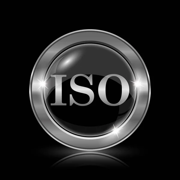 Icona Iso Pulsante Internet Sfondo Nero — Foto Stock