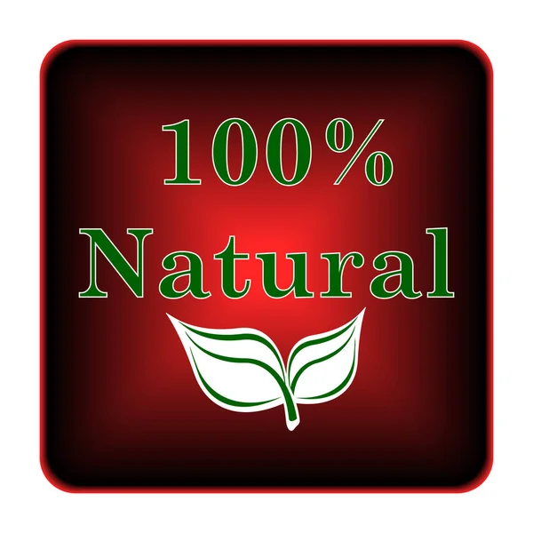 100 Percent Natural Icon Internet Button White Background — Stock Photo, Image