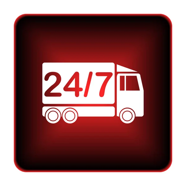 24 7 levering vrachtwagen pictogram — Stockfoto