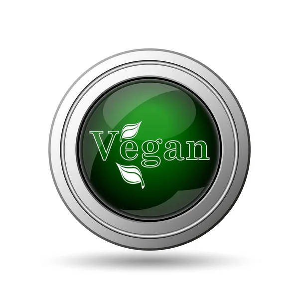 Vegan Ikonen Internet Knappen Vit Bakgrund — Stockfoto