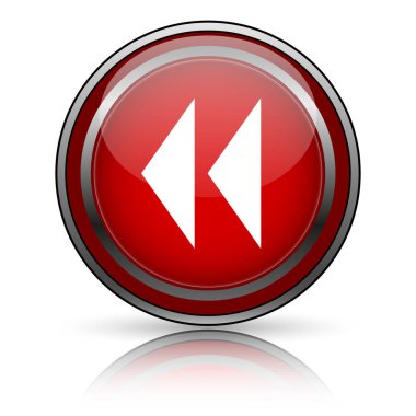 Beyaz zemin üzerine kırmızı parlak simge. Internet düğmesi.