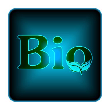 Biyo simgesi. Beyaz arka plan üzerinde Internet düğmesi