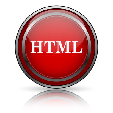 Beyaz zemin üzerine kırmızı parlak simge. Internet düğmesi.