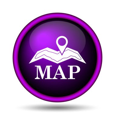 Harita simgesi. Beyaz arka plan üzerinde Internet düğmesi