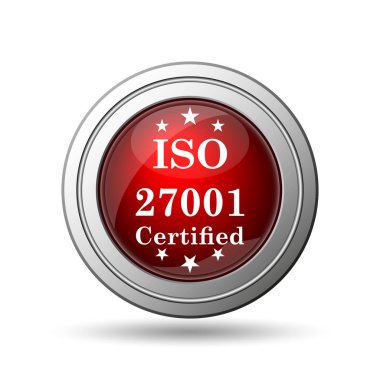 ISO 27001 simgesi. Beyaz arka plan üzerinde Internet düğmesi