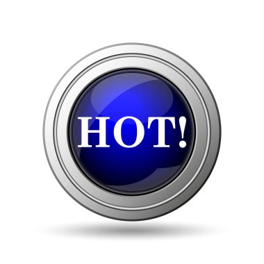 Sıcak simgesi. Beyaz arka plan üzerinde Internet düğmesi