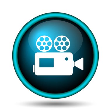 Video kamera simgesi. Beyaz arka plan üzerinde Internet düğmesi