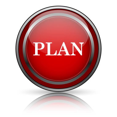 Beyaz zemin üzerine kırmızı parlak simge. Internet düğmesi.