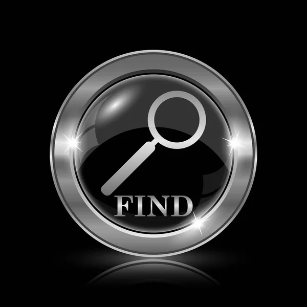 Find Icon Internet Button Black Background — Stock Photo, Image