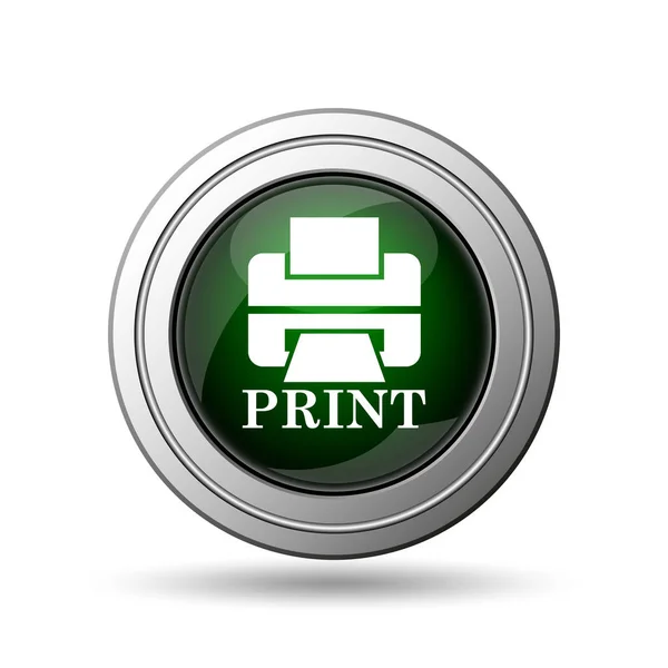 Printer Met Pictogram Van Word Afdrukken Internet Knop Witte Achtergrond — Stockfoto