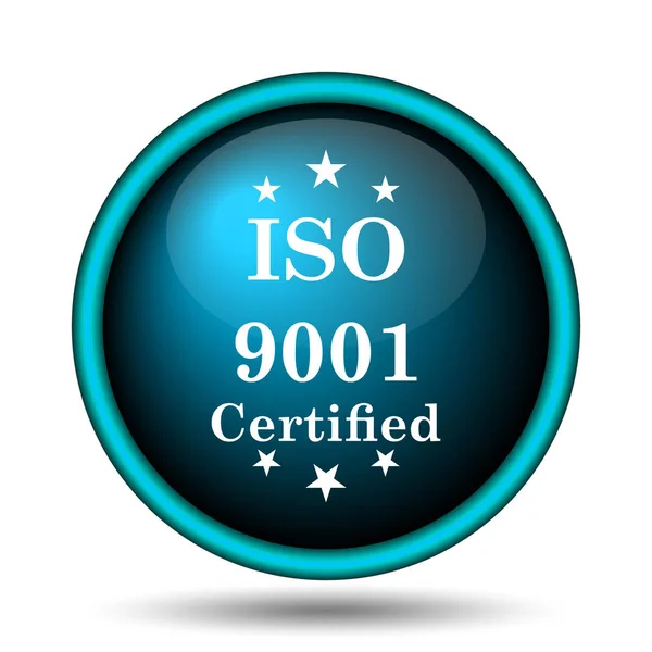 Iso9001 のアイコン 白い背景の上のインター ネット ボタン — ストック写真