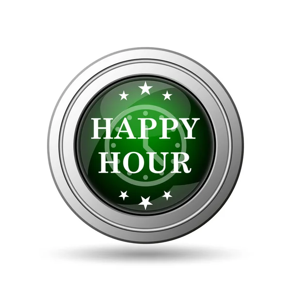 Icône Happy Hour Bouton Internet Sur Fond Blanc — Photo