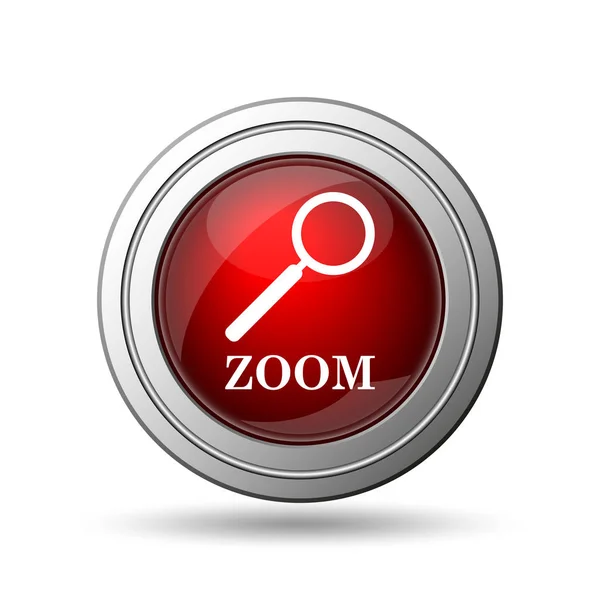 Zoom Avec Icône Loupe Bouton Internet Sur Fond Blanc — Photo