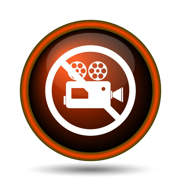 Zakázané Video Kamera Ikona Internet Tlačítko Bílém Pozadí — Stock fotografie
