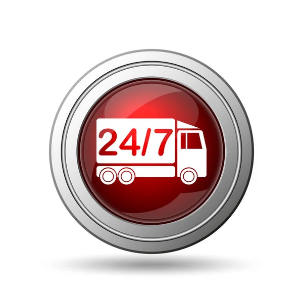 24 7 levering vrachtwagen pictogram — Stockfoto