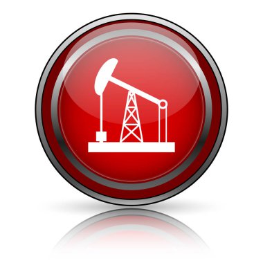 Beyaz zemin üzerine kırmızı parlak simge. Internet düğmesi.