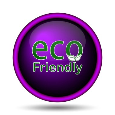 Eco dostu simgesi. Beyaz arka plan üzerinde Internet düğmesi