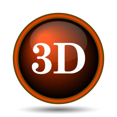 3D simgesi. Beyaz arka plan üzerinde Internet düğmesi