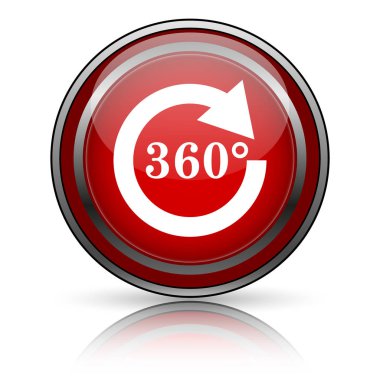 Beyaz zemin üzerine kırmızı parlak simge. Internet düğmesi.