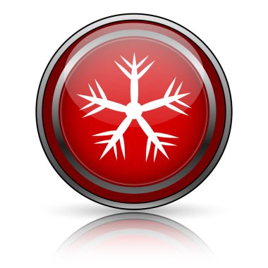 Beyaz zemin üzerine kırmızı parlak simge. Internet düğmesi.