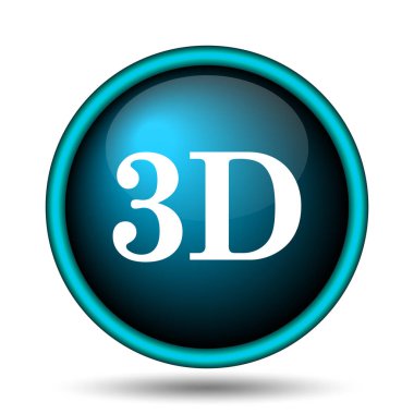 3D simgesi. Beyaz arka plan üzerinde Internet düğmesi
