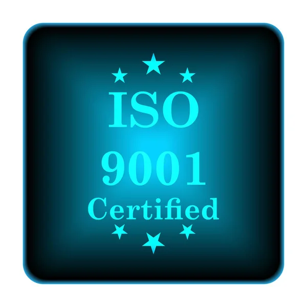 Iso9001 のアイコン 白い背景の上のインター ネット ボタン — ストック写真