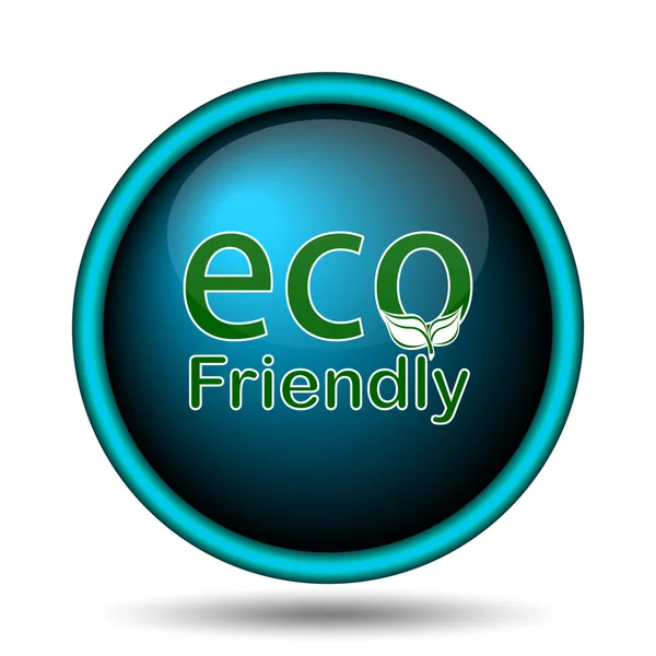 Eco Friendly Pictogram Internet Knop Witte Achtergrond — Stockfoto