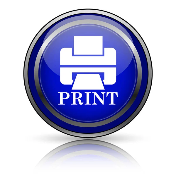 Impressora com ícone de palavra PRINT — Fotografia de Stock