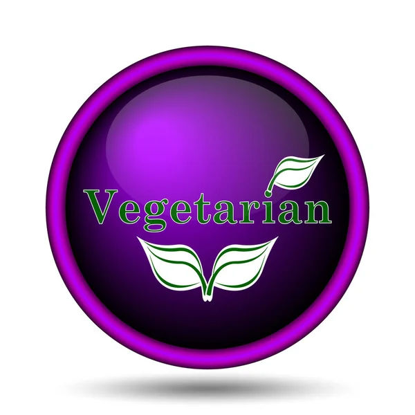 Vegetarisk Ikonen Internet Knappen Vit Bakgrund — Stockfoto