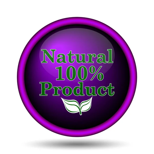 100 Percent Natural Product Icon Internet Button White Background — Stock Photo, Image