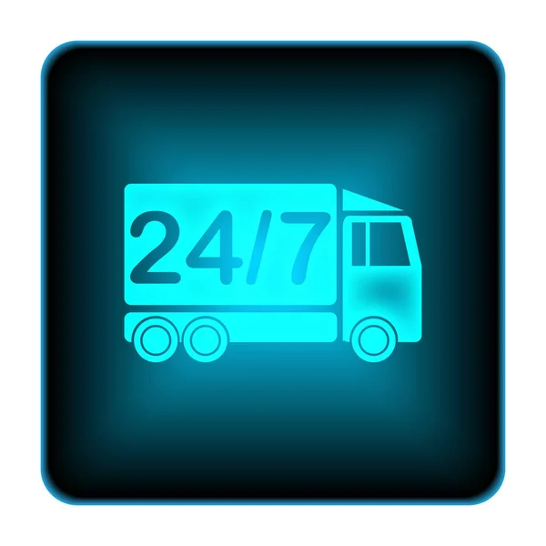 24 7 levering vrachtwagen pictogram — Stockfoto